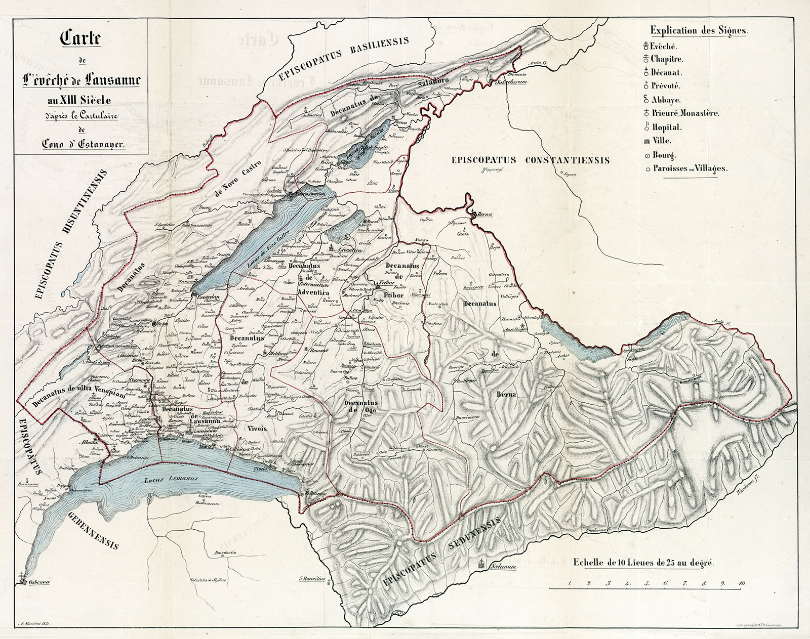carte du diocèse de Lausanne