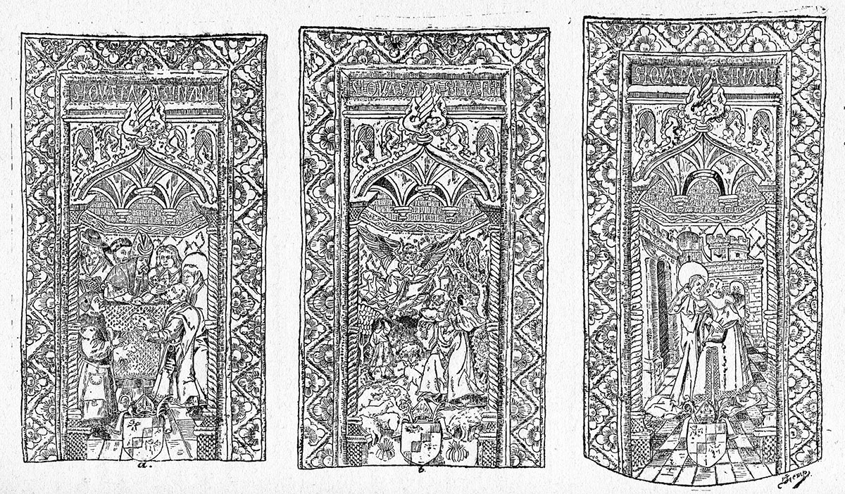 Parties de l’orfroi d’une chasuble.