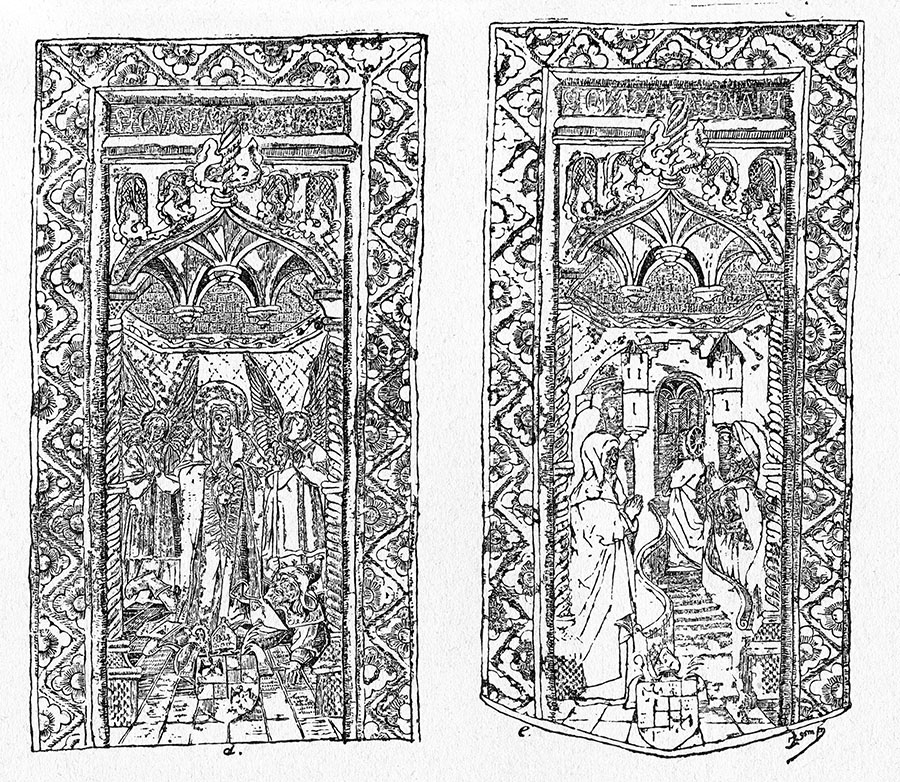 Parties de l’orfroi d’une chasuble.