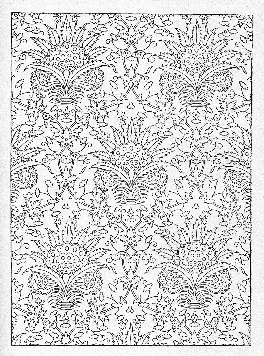 Chape de brocart bleu.