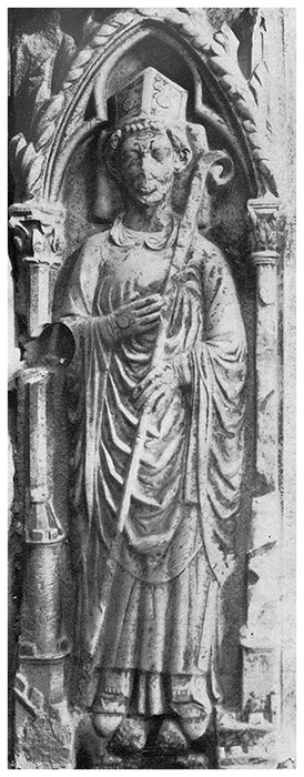 Pierre tombale d’un évêque de Lausanne au XIV<sup>e</sup> siècle