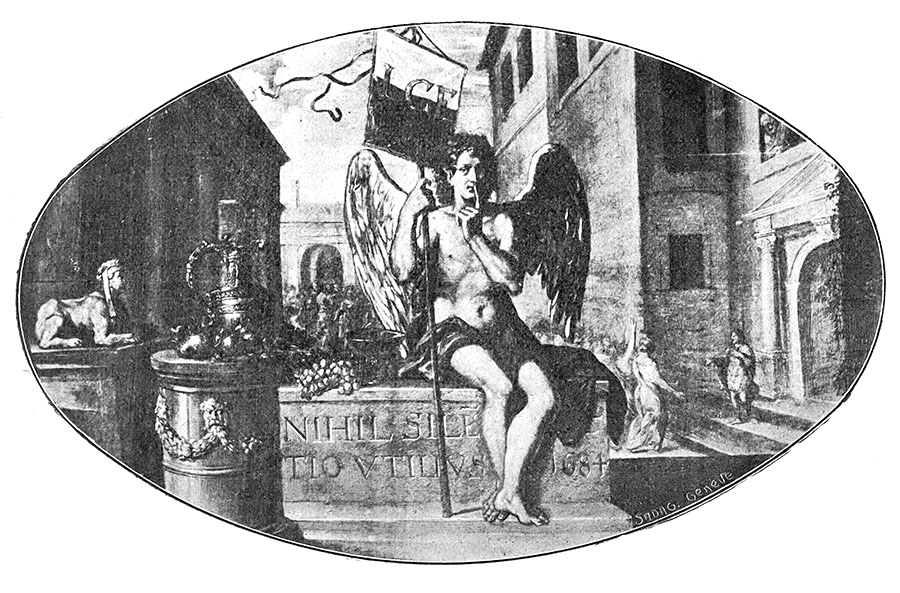 Peinture de Hans Fisch à l'entrée des pas-perdus