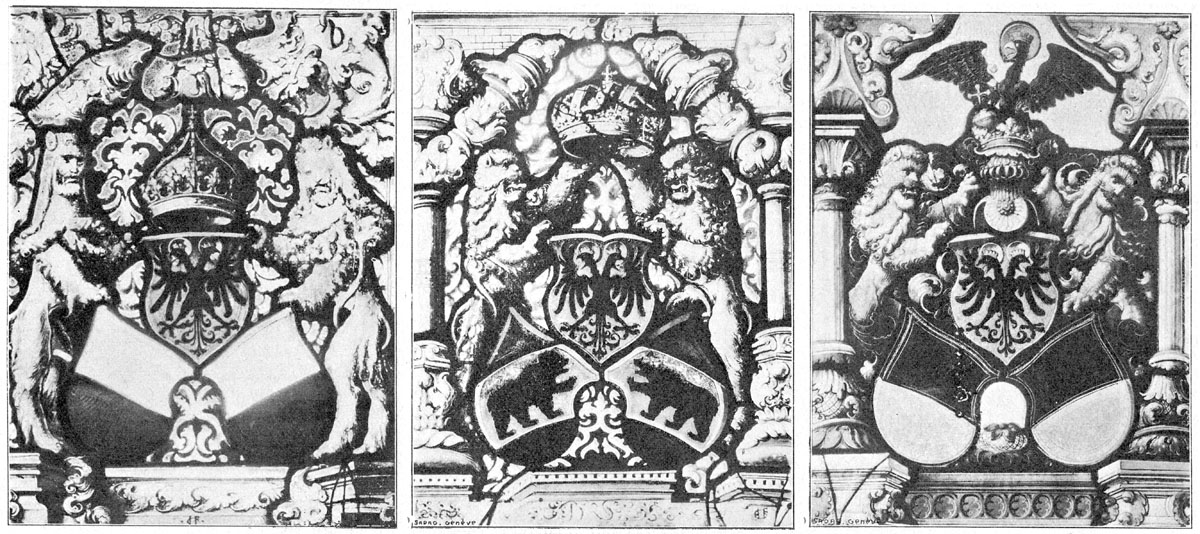 Armes des villes de Lausanne, Berne et Fribourg